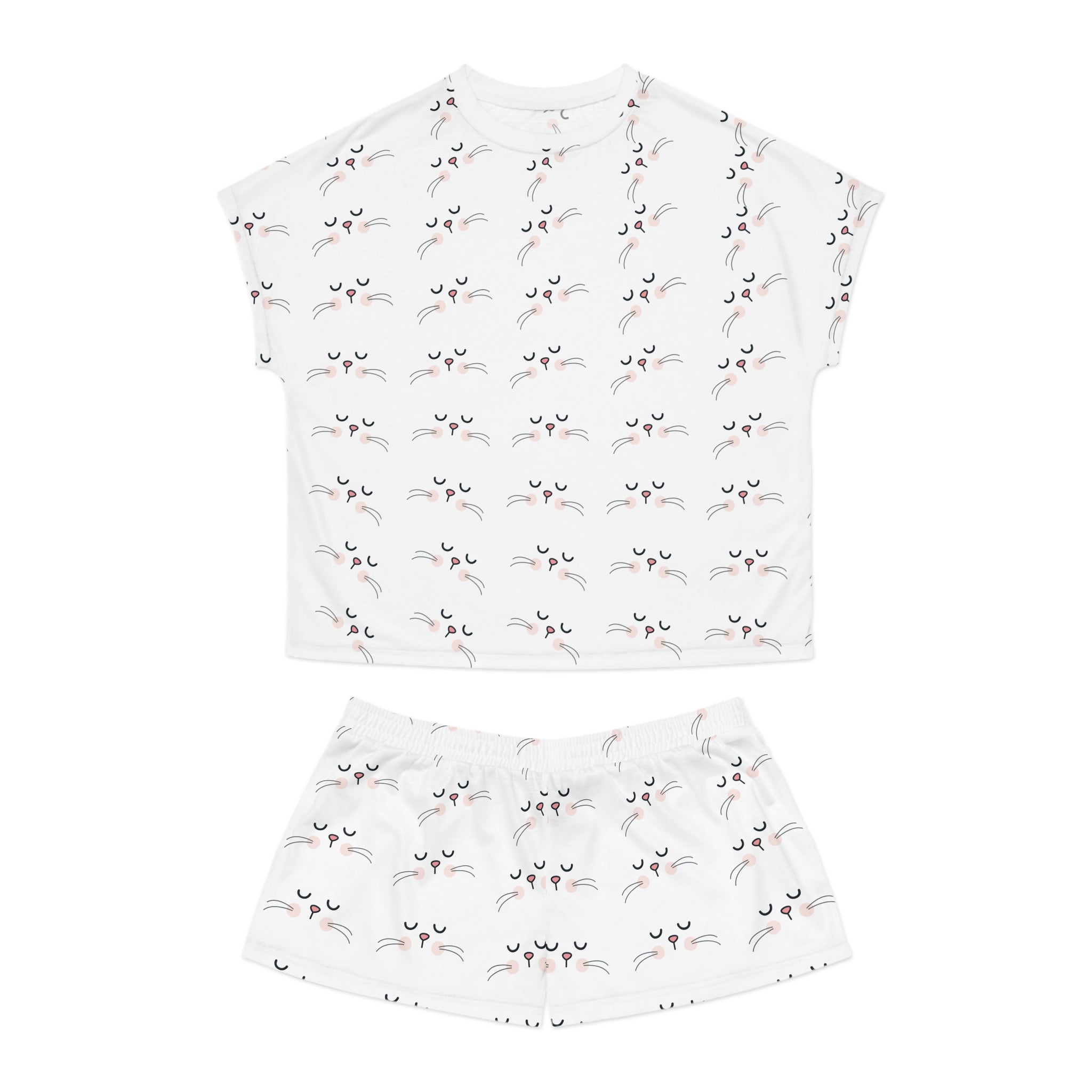 Sleepy Whiskers Pajama Set - Cute Pajama Set for Women - Short Pajamas - Sleepwear Set
