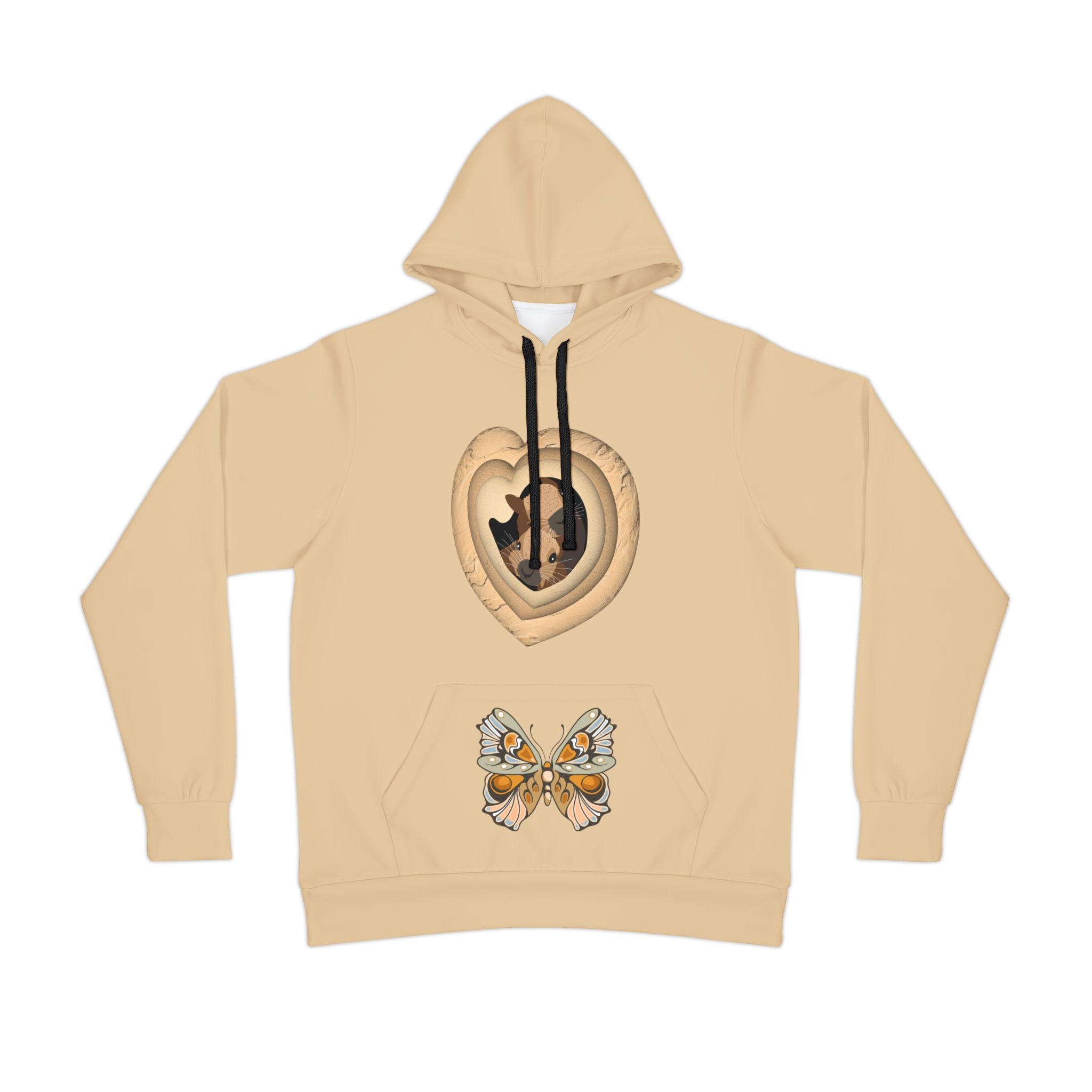 Squirrels in tree heart Athletic Hoodie - Nature Lover Gift, Cute Animal Design, Cozy Sweatshirt, Outdoor Enthusiast Apparel, Woodland