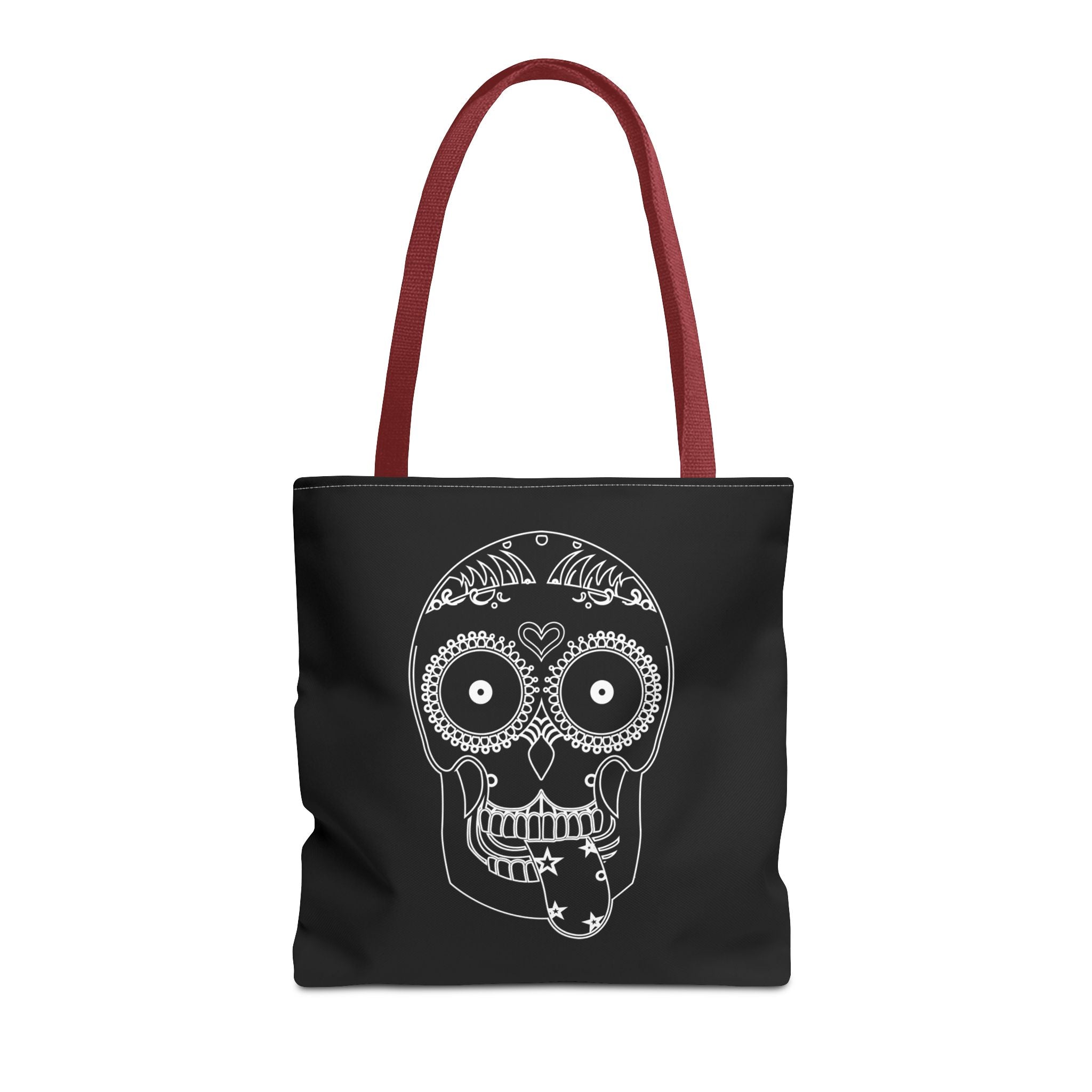 Gothic Skull Tote Bag, Halloween Bag, Spooky Shoulder Bag, Skull and Spider Grocery Tote, Gothic Handbag, Creepy Skull Purse