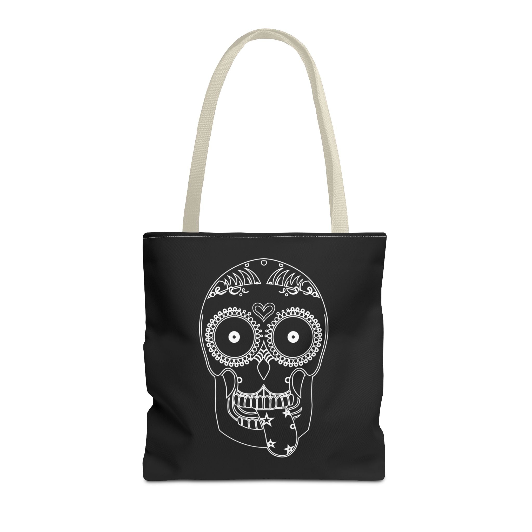 Gothic Skull Tote Bag, Halloween Bag, Spooky Shoulder Bag, Skull and Spider Grocery Tote, Gothic Handbag, Creepy Skull Purse
