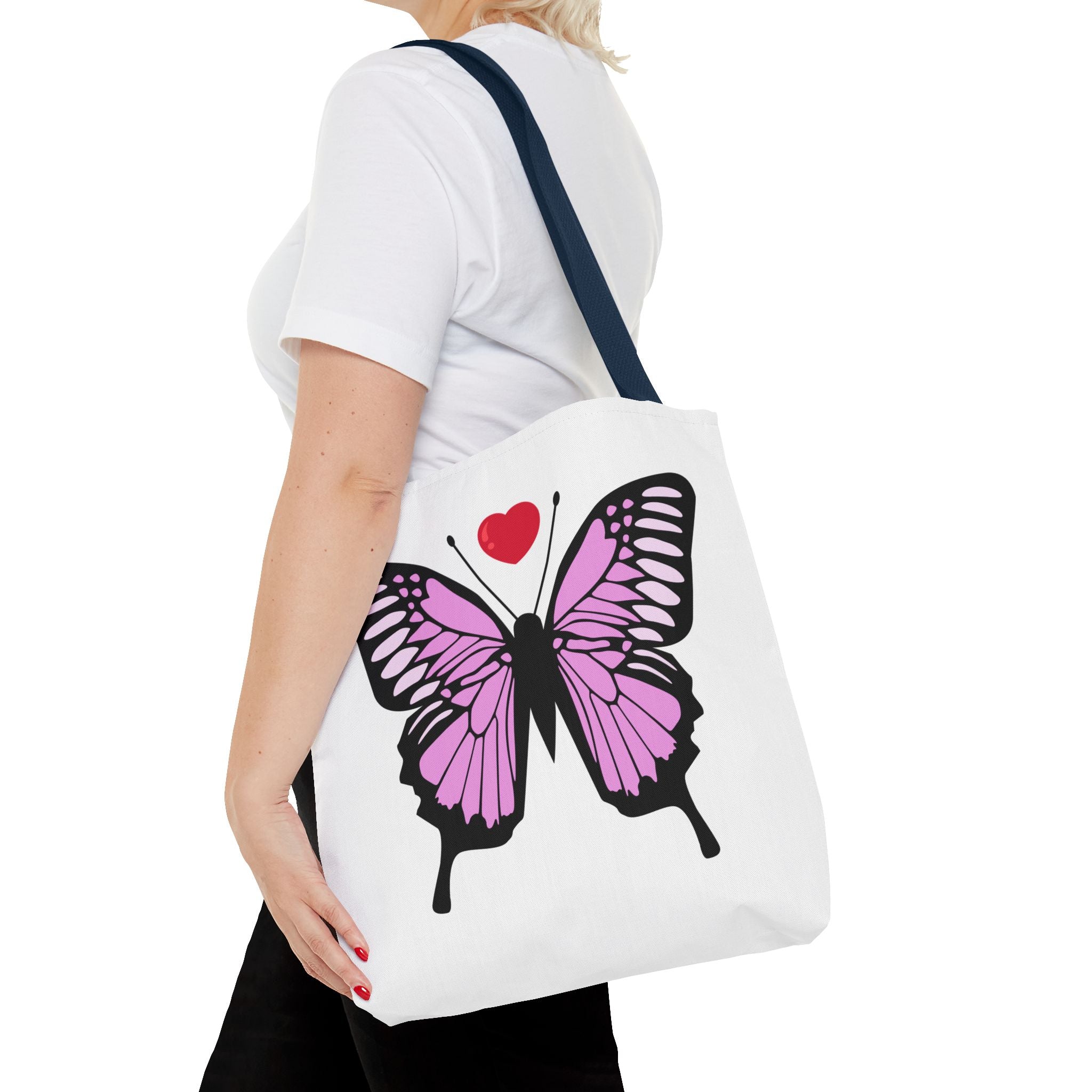 Pink Butterfly Tote Bag - Feminine Floral Design