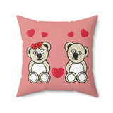 Bears in love Spun Polyester Square Pillow