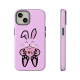 Rabbit With I Love You Heart iPhone Tough Cases, Bunny Phone Cover, Animal Lover Gift, Protective Case, Cute Rabbit Design