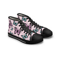 Light Pink Butterfly Pattern High Top Sneakers - Women's Fashion Shoes, Cute Pink Sneaker Boots, Butterfly Print Sneaker Shoes