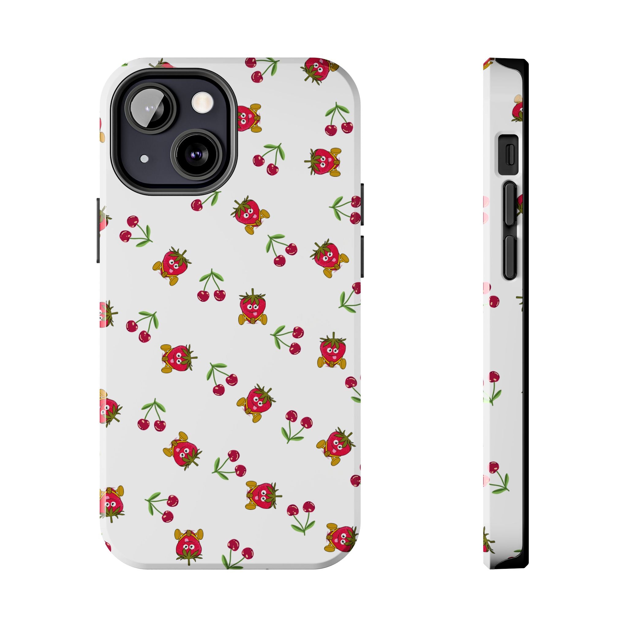 Fruit Patterned Phone Cases, Summer Fruits Phone Covers, Berry Print Tough Cases, Stylish Cell Phone Protectors, Red Fruits Phone