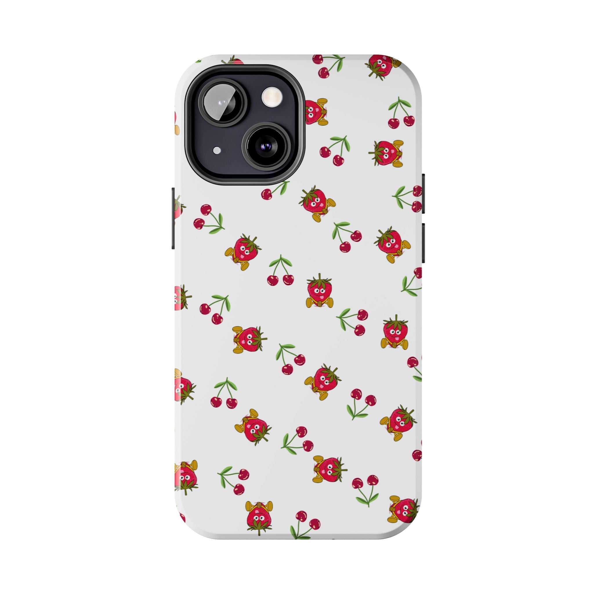 Fruit Patterned Phone Cases, Summer Fruits Phone Covers, Berry Print Tough Cases, Stylish Cell Phone Protectors, Red Fruits Phone