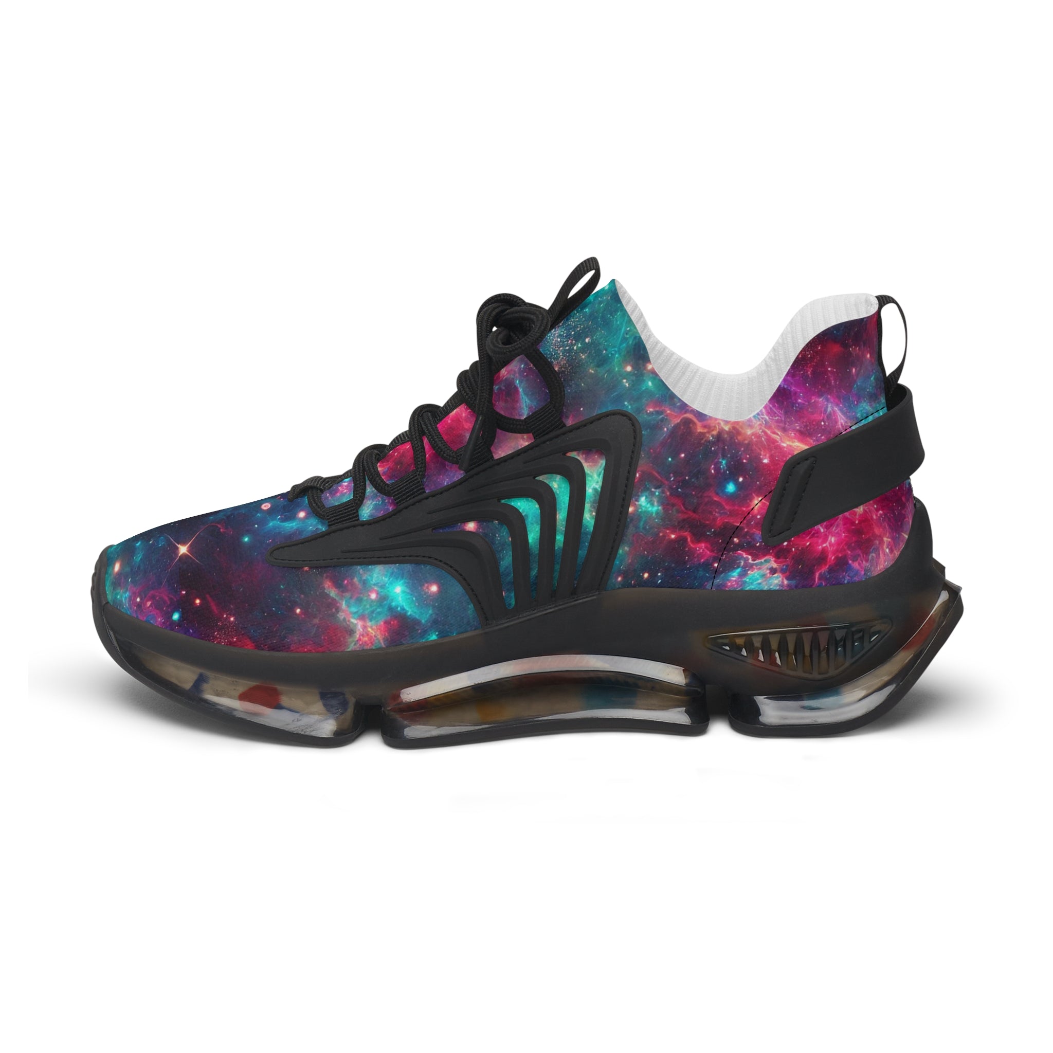 Neon Space Sneakers, Women's Shoes, Galaxy Print Running Shoes, Outer Space Sneaker Gift, Cosmic Athletic Footwear