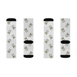 Cute Bears Pattern White Sublimation Socks