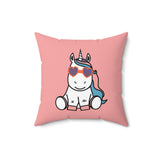 Kawaii Unicorn Spun Polyester Square Pillow