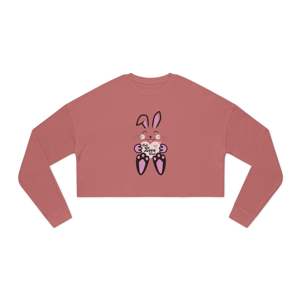 Self Love Club Kawaii Rabbit Face Sweatshirt, Women's Crop Top Jumper, Cute Bunny Pullover, Japanese Style Sweater, Gift for Her