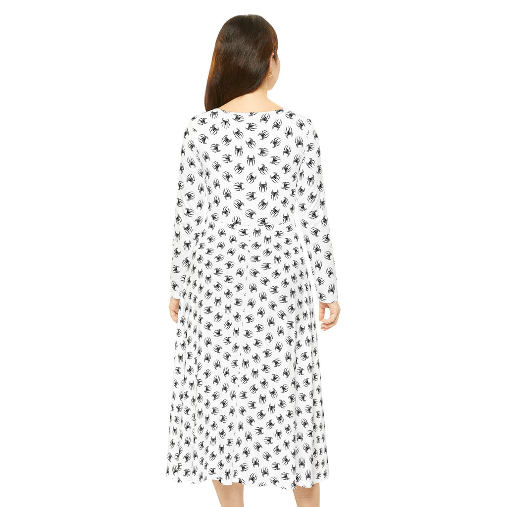 Dance Dress - Black Spiders White Print