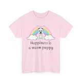 Happiness is a warm puppy T-Shirt, Dog lover gift, Graphic Tee, Animal lover shirt, Cute pet owner present