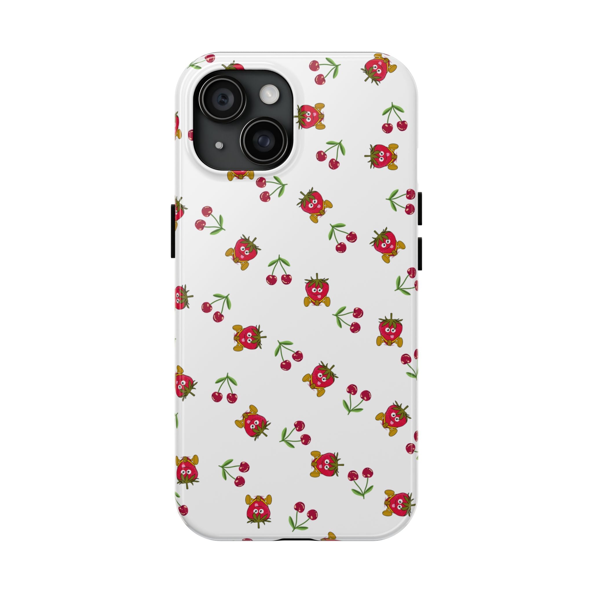 Fruit Patterned Phone Cases, Summer Fruits Phone Covers, Berry Print Tough Cases, Stylish Cell Phone Protectors, Red Fruits Phone