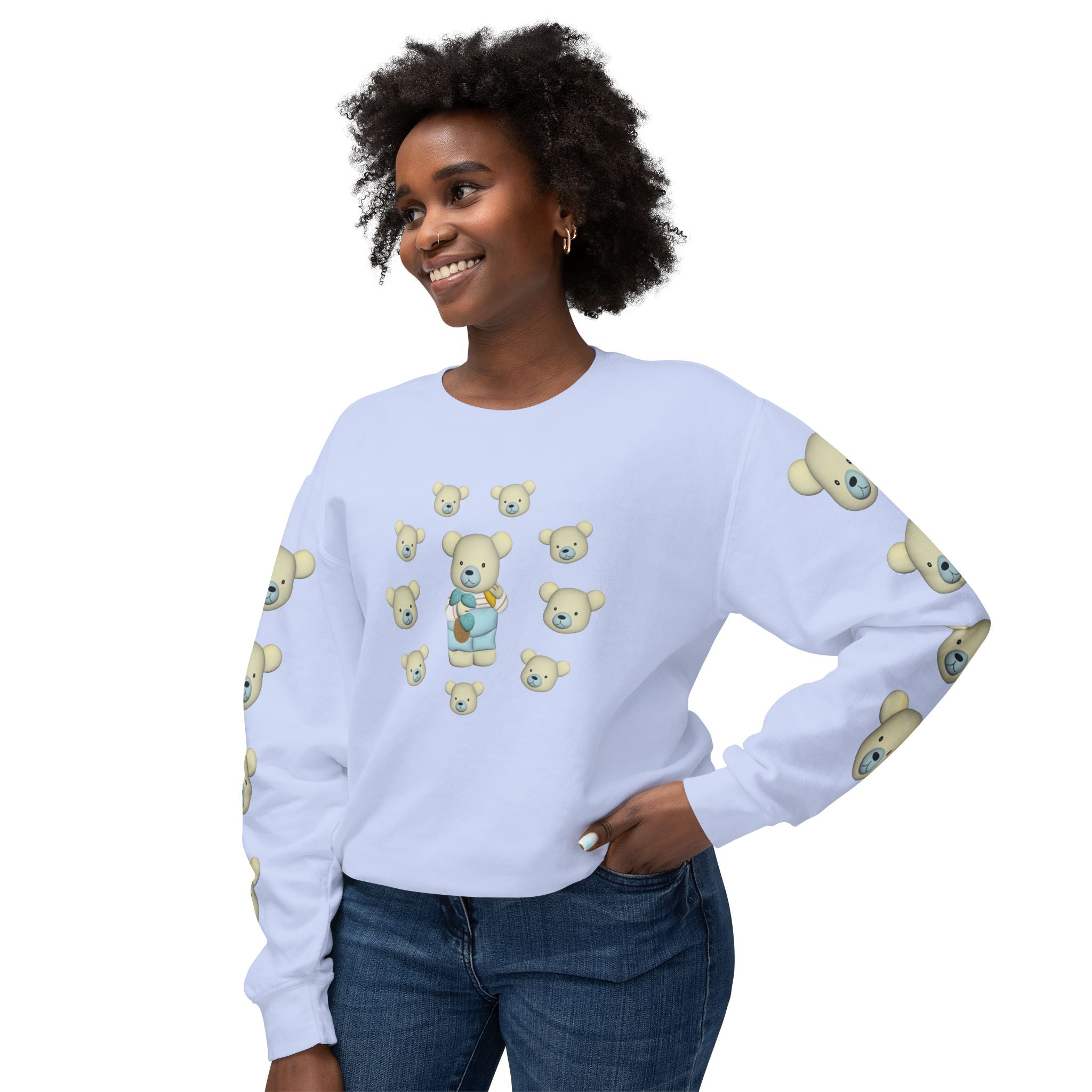 Garden Bear and Bear Heads Sweatshirt, Cute Wildlife Jumper, Nature Lover Gift, Cozy Outdoor Apparel, Woodland Animal Clothing, Forest