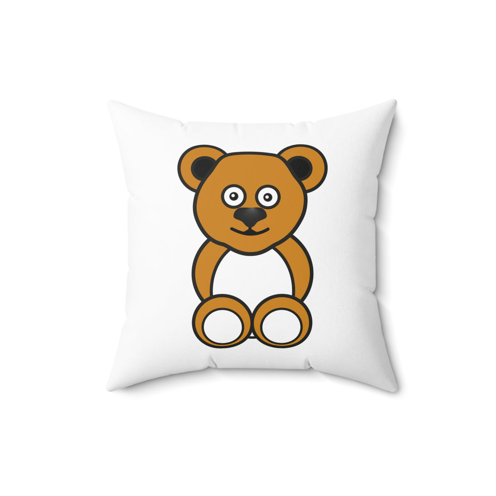 Cute Ochre Bear Spun Polyester Square Pillow