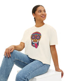 Sugar Skull Boxy Tee - Day of the Dead Women's Shirt