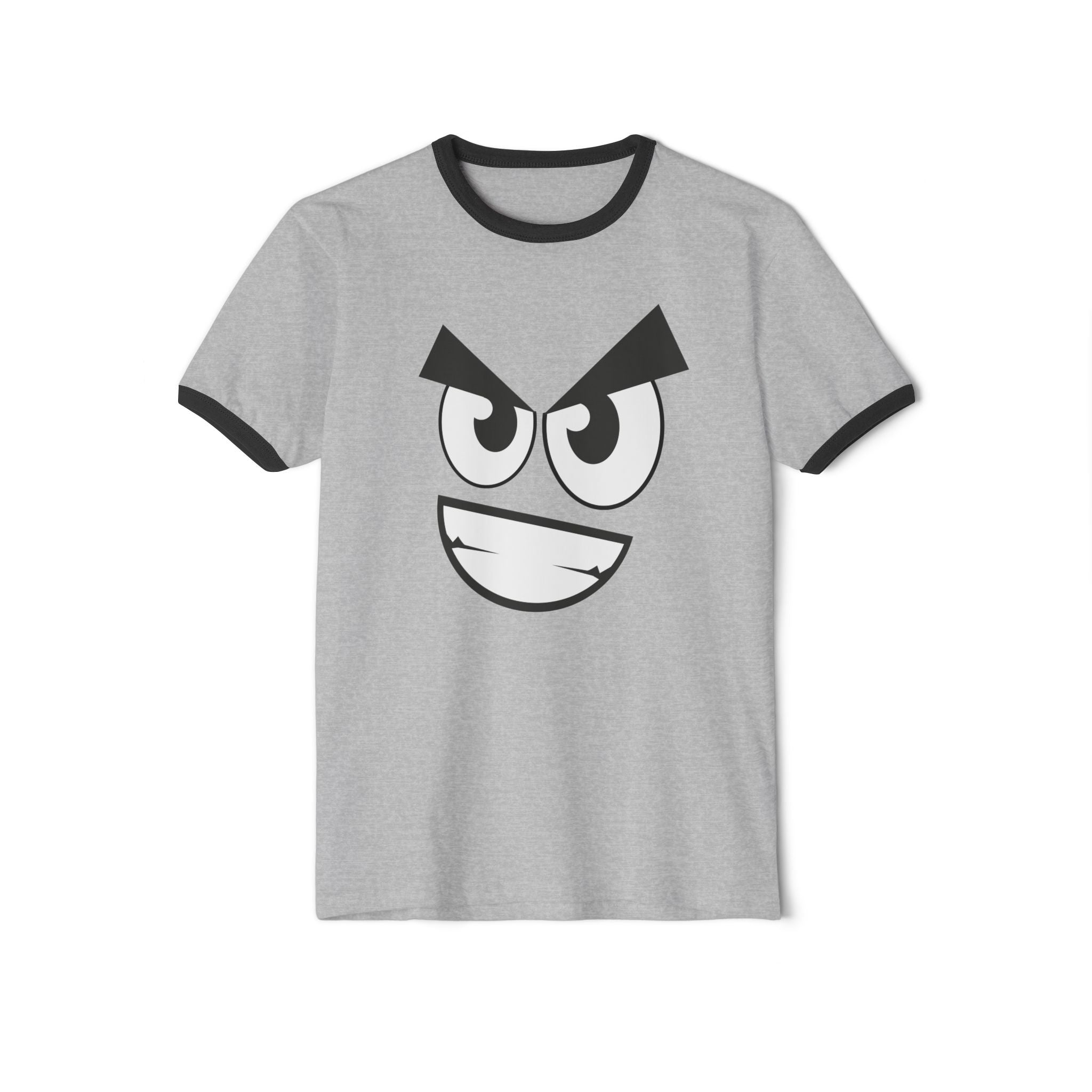 Sinister Smirk Ringer Tee - Evil Grin Goth T-Shirt