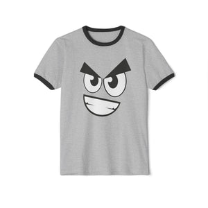 Sinister Smirk Ringer Tee - Evil Grin Goth T-Shirt