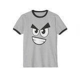 Sinister Smirk Ringer Tee - Evil Grin Goth T-Shirt