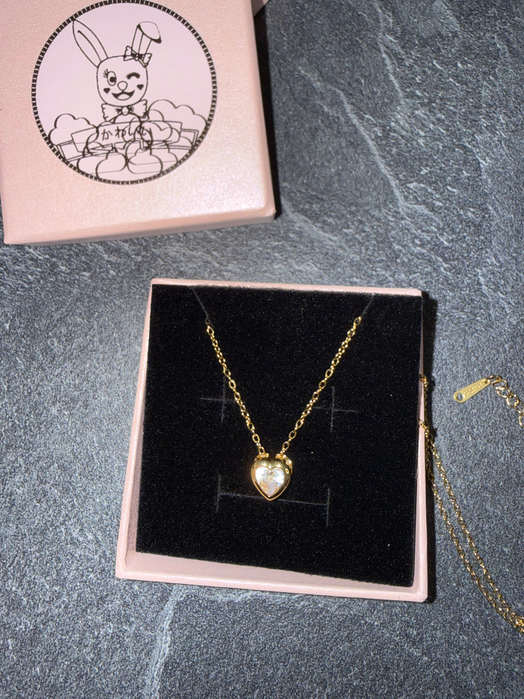Gold-Tone Heart Pendant Necklace – Cute Stainless Steel Style Jewelry