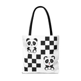 Kawaii Pandas Chessboard Tote Bag