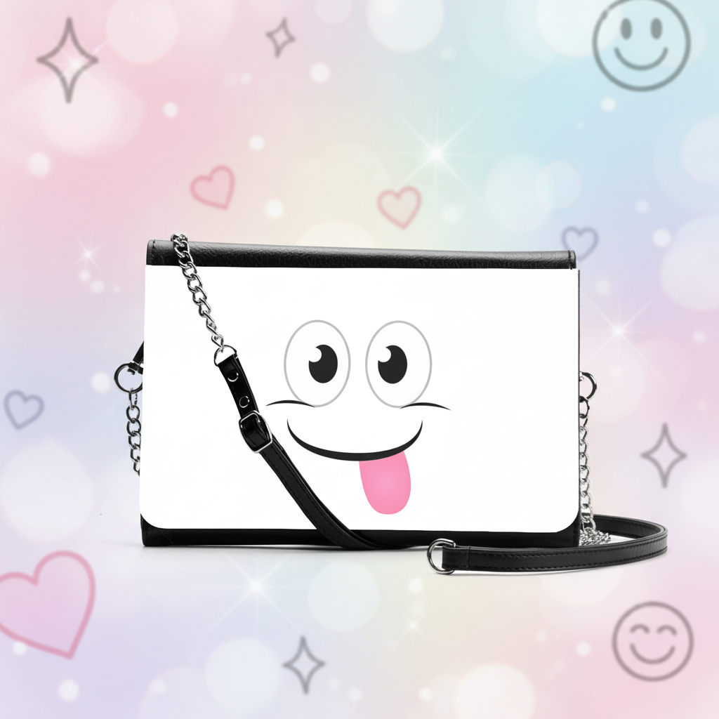 Cheeky Smiley Chain Bag – Women’s Multifunctional Satchel | Cute Crossbody or Shoulder Bag