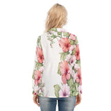Floral Button Shirt – Pink Flower Loose Fit Blouse