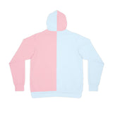 Kawaii Cow Pink and Blue Athletic Hoodie - Cute Anime Animal Pullover, Colorful Cow Sweatshirt, Japanese Style Jumper, Pastel Kawaii Hoodie,