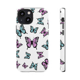 Butterfly Pattern White Background Tough Cases