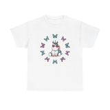 Kawaii Unicorn Butterflies Tee, Unicorn Lover Shirt, Cute Magical Animal Top, Fantasy Graphic Tee, Animal Lover Gift, Casual Cotton T-Shirt