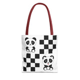 Kawaii Pandas Chessboard Tote Bag