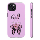 Rabbit With I Love You Heart iPhone Tough Cases, Bunny Phone Cover, Animal Lover Gift, Protective Case, Cute Rabbit Design