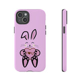 Rabbit With I Love You Heart iPhone Tough Cases, Bunny Phone Cover, Animal Lover Gift, Protective Case, Cute Rabbit Design