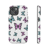 Butterfly Pattern White Background Tough Cases