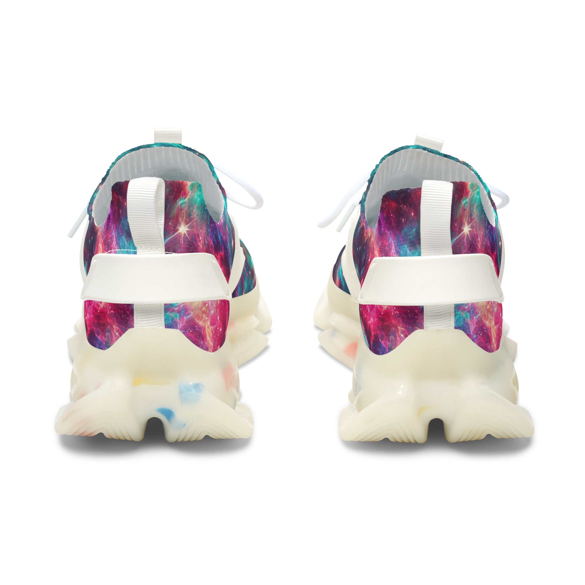 Neon Space Sneakers, Women's Shoes, Galaxy Print Running Shoes, Outer Space Sneaker Gift, Cosmic Athletic Footwear
