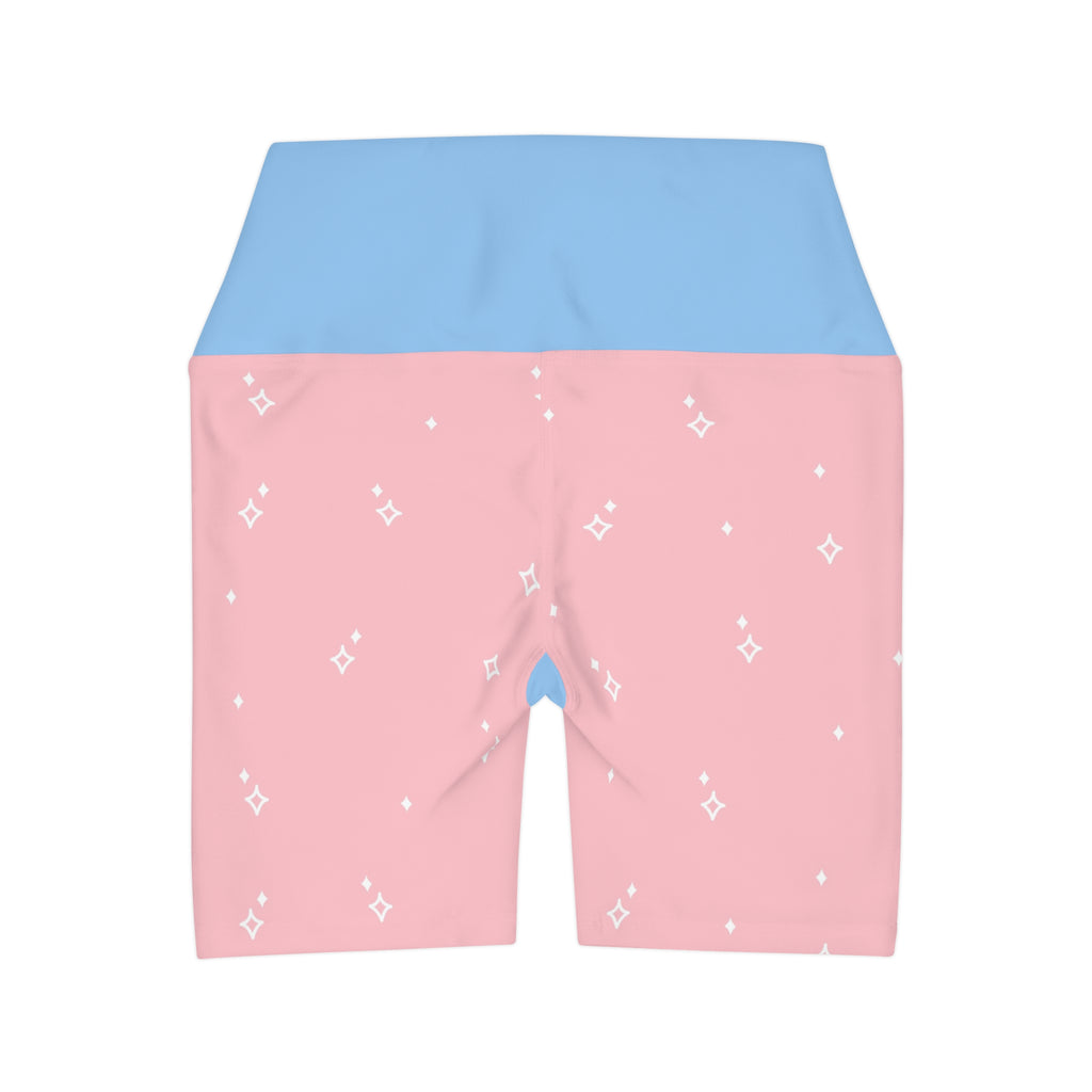 Kawaii Dogs Rainbow Yoga Shorts, Cute Animal Print Workout Bottoms, Fun High Waist Exercise Pants, Colorful Athletic Wear, Dog Lover Gifts