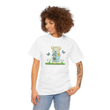 Garden Bear with Butterflies T-Shirt, Cute Bear Shirt, Nature Lover Tee, Botanical Garden Top, Wildlife Animal Unisex Tee