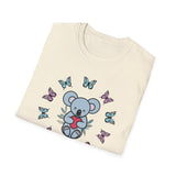 Koala Heart T-Shirt, Cute Animal Tee, Butterfly Graphic Shirt, Nature Lover Gift, Wildlife Lover Top