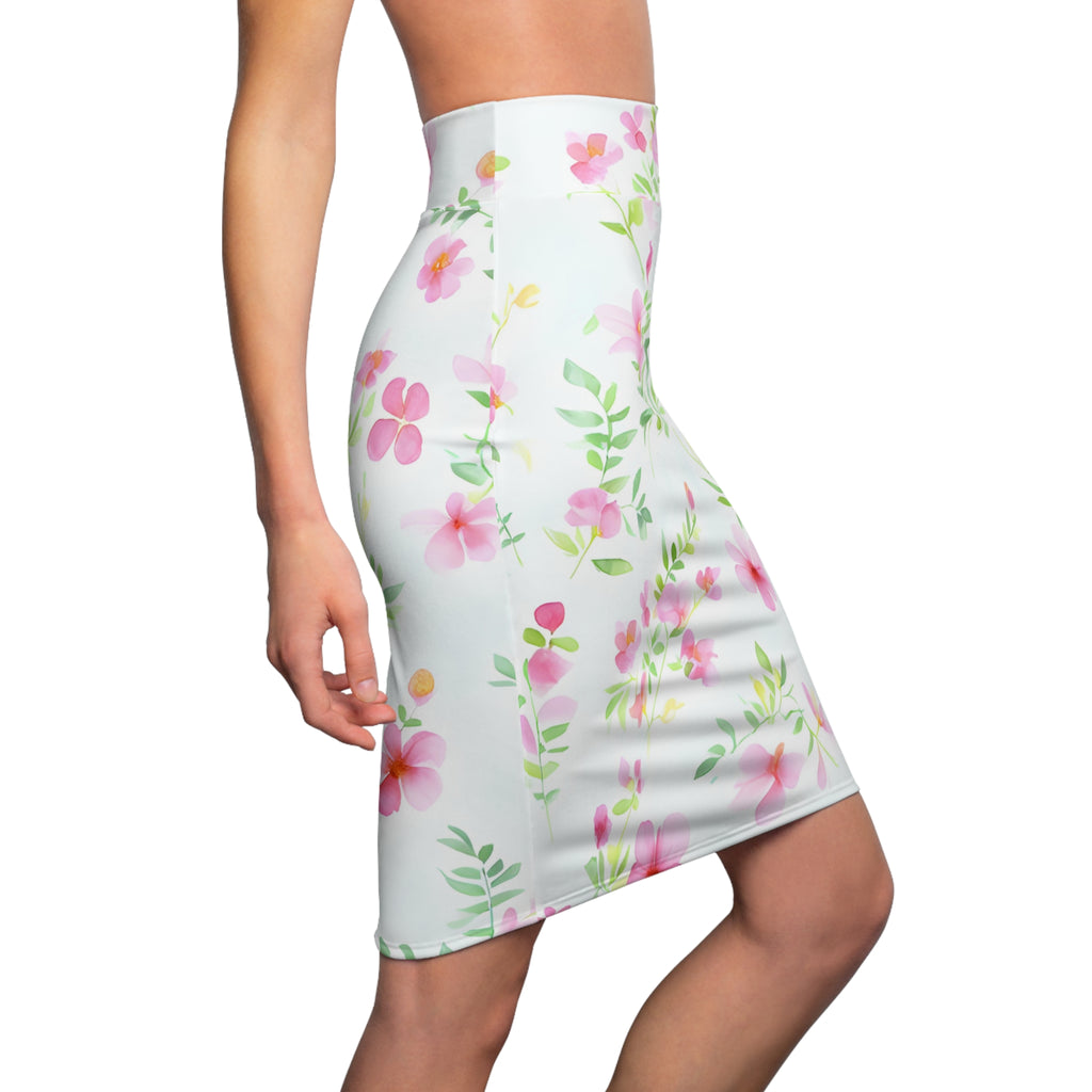Blooming Grace Floral Skirt - Women's Pencil Skirt - Flower Patterned Skirt