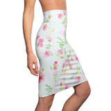 Blooming Grace Floral Skirt - Women's Pencil Skirt - Flower Patterned Skirt