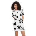 Kawaii Flowers Short-Sleeve T-Shirt Dress-Heavyweight 225g
