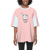 Kawaii Cow Women's Oversized Short-Sleeve T-Shirt-Heavyweight 225g