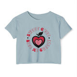 Sweet Core Heart Apple Crop Top — Y2K Indie Soft Girl Festival Tee