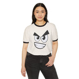 Sinister Smirk Ringer Tee - Evil Grin Goth T-Shirt