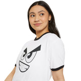 Sinister Smirk Ringer Tee - Evil Grin Goth T-Shirt