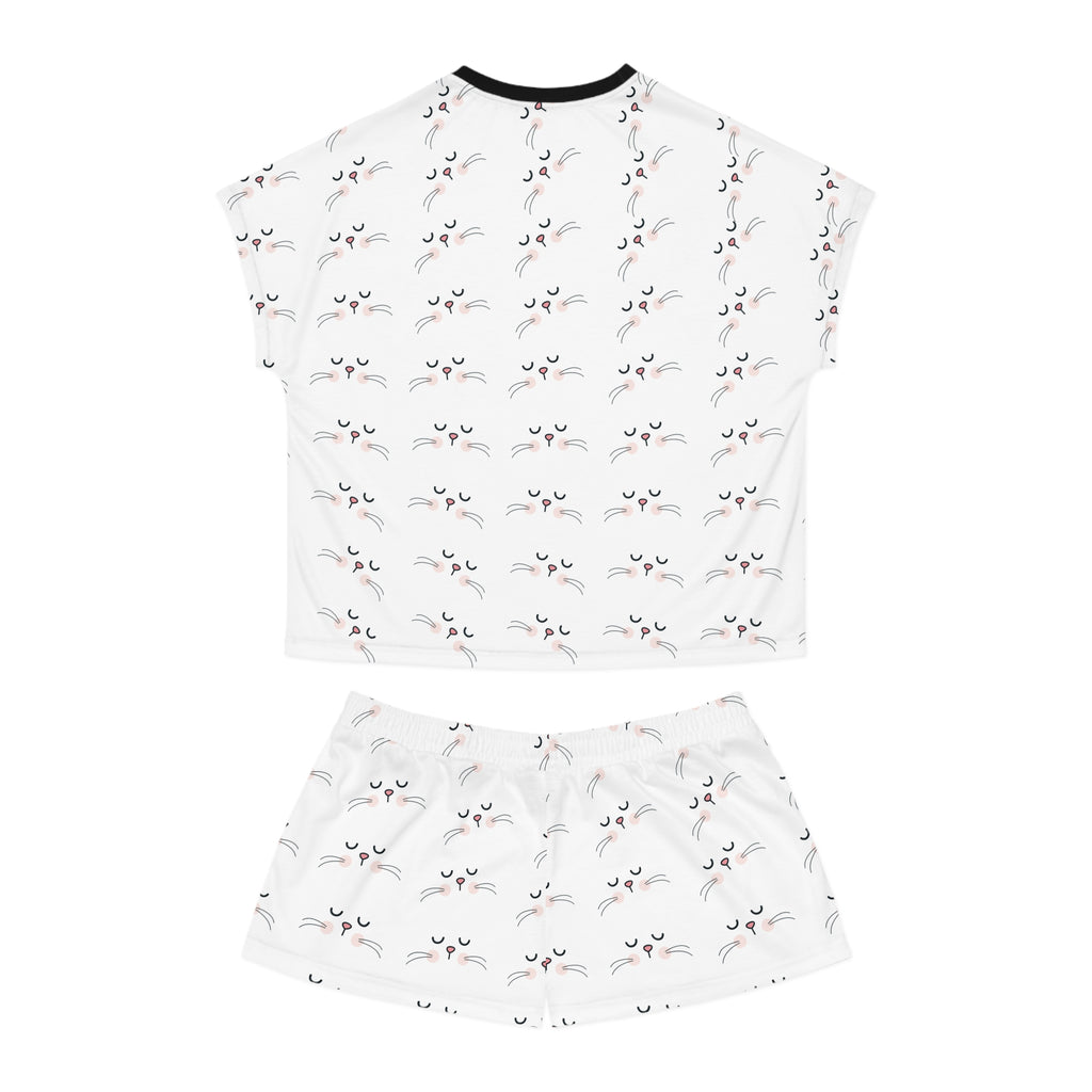 Sleepy Whiskers Pajama Set - Cute Pajama Set for Women - Short Pajamas - Sleepwear Set
