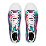 Neon Space High Top Sneakers, Galaxy Print Shoes, Outer Space Sneaker, Women's Fashion Footwear, Trendy Astro Sneaks