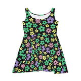 Floral Explosion Women's Skater Dress - Spring Flowers Fit and Flare Kawaii Dress - Blooming Garden Party Outfit