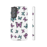 Butterfly Pattern White Background Tough Cases