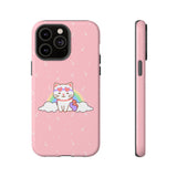 Kawaii Cat Rainbow Tough Cases, Cute Kitty Phone Cover, Protective Phone Case, Adorable Cat Lover Gift, Fun Rainbow Cat Phone Accessories